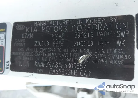 2015 Kia Forte Ex z USA, uszkodzony, nr VIN KNAFZ4A84F5306557